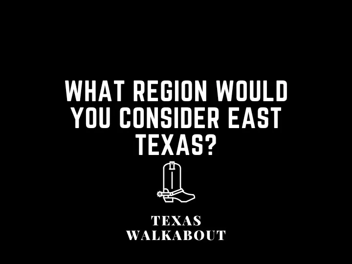 What region would you consider East Texas?