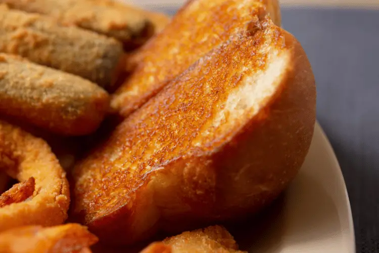 Close-up view of Texas toast